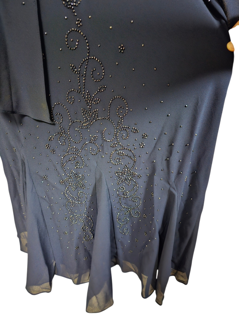 Catherines Navy Blue Embellished Maxi Dress Set - Picture 2 of 6